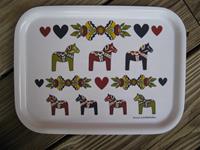 Dala horse tray 103/4" x 8"   laminated wood, Made in Sweden