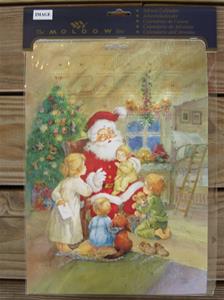 Christmas advent calendar 11"x15" Santa in Chair w/children