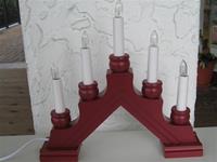 Christmas candolier Karin red 5 candles electric