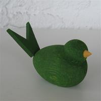 Green bird, 3" x 2" wood, Made in Sweden
