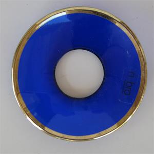 Bobeche: Blue with gold rim 2.5" Made in Sweden by Nybro