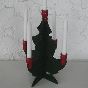 5 Candle wood Christmas tree 8.25" tall Made in Sweden