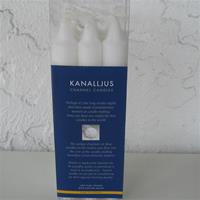 Canal candles, 8", white, 9 per box