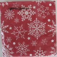 Christmas beverage napkins  "snowflakes" 3 ply 20/pkg  5" x 5"