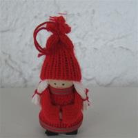 Christmas tree ornament girl in red clothes 3" Made in Sweden