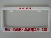 Danish-American license plate holder
