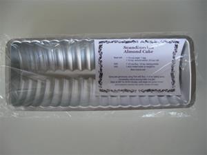 Almond cake pan with recipe tin plated