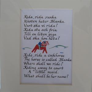 Swedish children&#39;s rhyme:" Rida, Rida, Ranka" 8" x10" matted print
