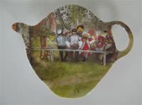 Carl Larsson melamine tea bag holder/spoon rest "Breakfast under the Birches"