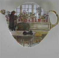 Carl Larsson melamine tea bag holder/spoon rest "Flower Window"