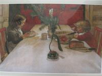 Carl Larsson placemat " Breakfast Table"  18" x 12"  plastic laminated