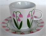 Ceramic cup and saucer, Linnea design by Floryd of Sweden